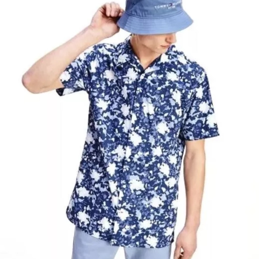 Tommy Hilfiger Men's Blue Floral Shirt